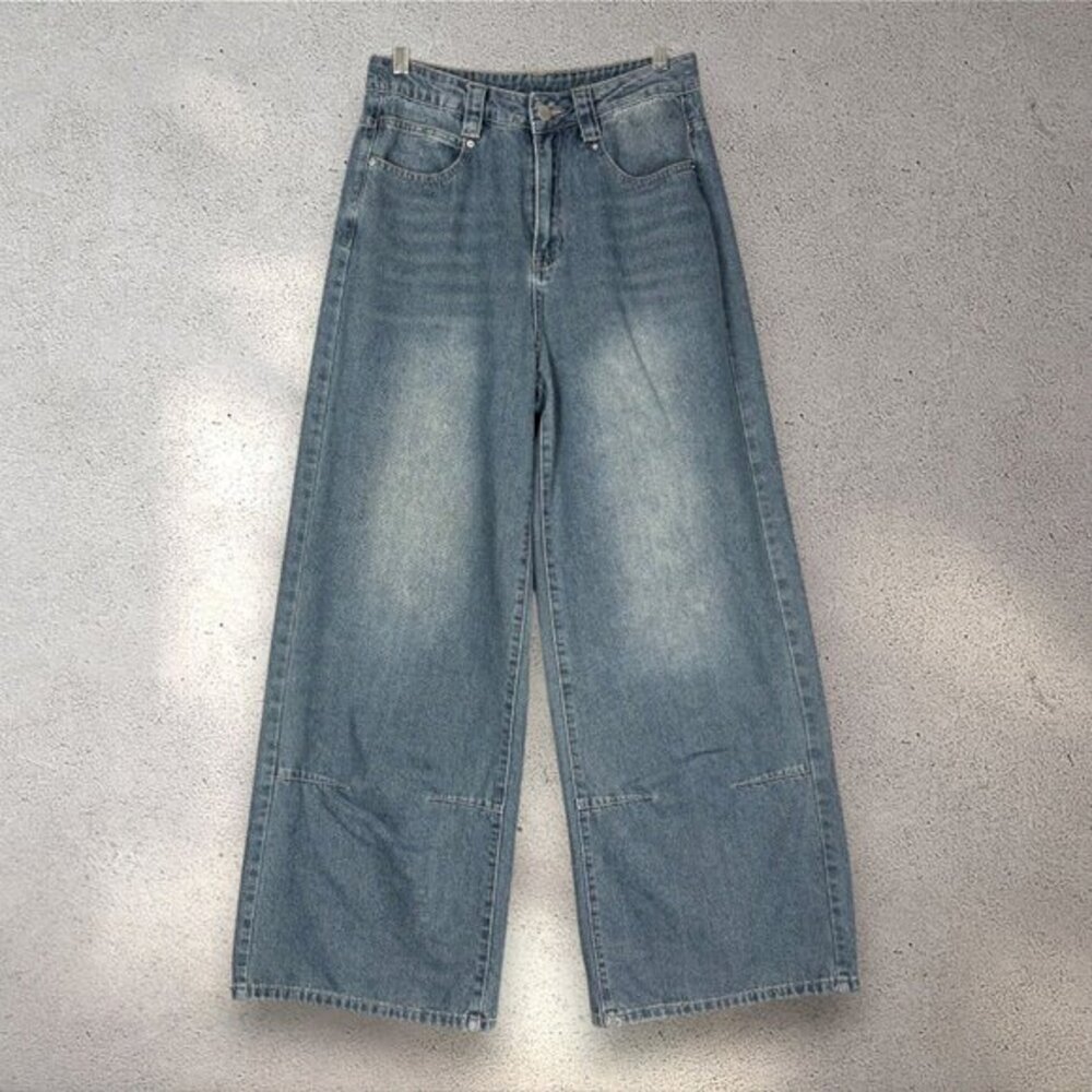 Dazy Baggy Wide Leg Jeans Women’s M Dark High Rise Loose Skater Boyfriend Y2K